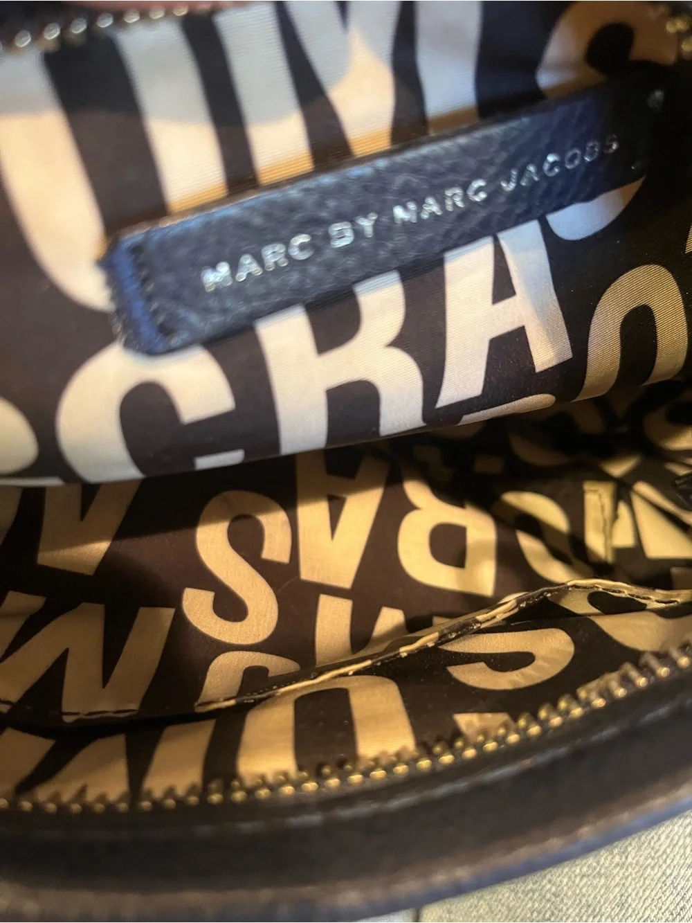 Marc by Marc Jacobs Navy Pebbled Leather Crossbody with Gold Plate